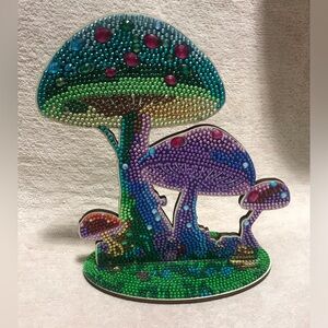 Diamond Painted Mushrooms Stand